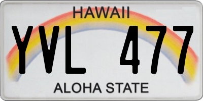 HI license plate YVL477