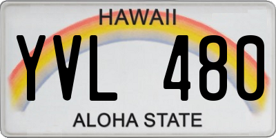 HI license plate YVL480