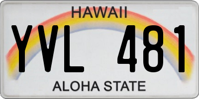 HI license plate YVL481