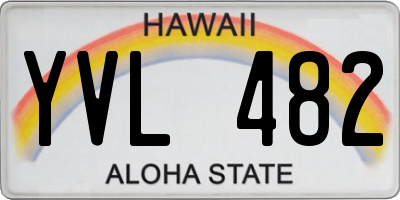 HI license plate YVL482
