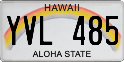 HI license plate YVL485