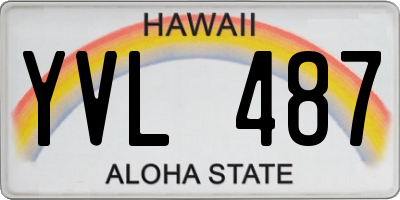 HI license plate YVL487
