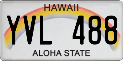 HI license plate YVL488