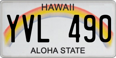 HI license plate YVL490