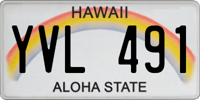 HI license plate YVL491