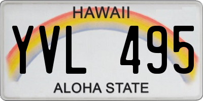 HI license plate YVL495
