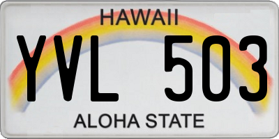 HI license plate YVL503