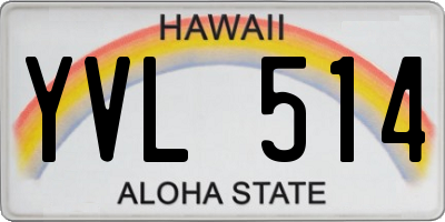 HI license plate YVL514