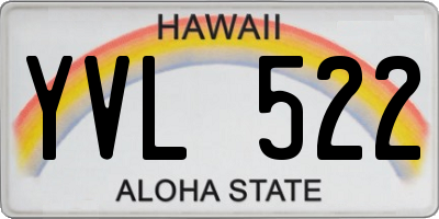 HI license plate YVL522
