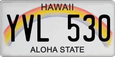 HI license plate YVL530