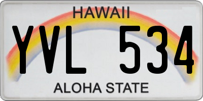 HI license plate YVL534