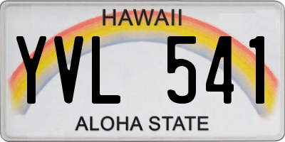 HI license plate YVL541