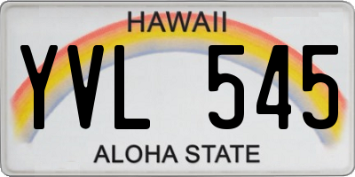 HI license plate YVL545