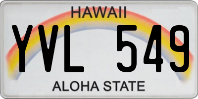 HI license plate YVL549