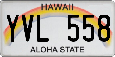 HI license plate YVL558