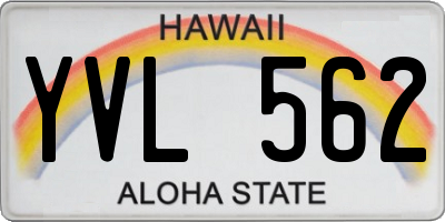 HI license plate YVL562