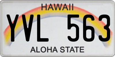 HI license plate YVL563