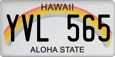 HI license plate YVL565