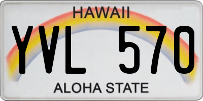 HI license plate YVL570