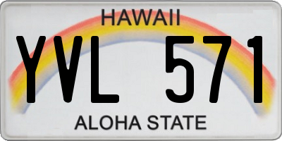 HI license plate YVL571
