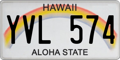 HI license plate YVL574