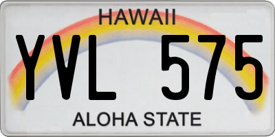 HI license plate YVL575