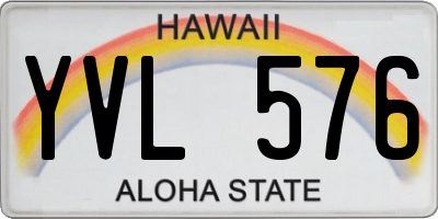 HI license plate YVL576