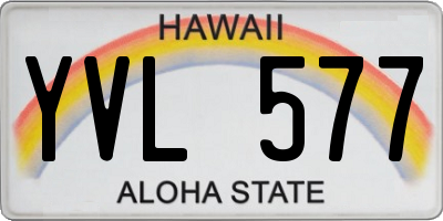 HI license plate YVL577
