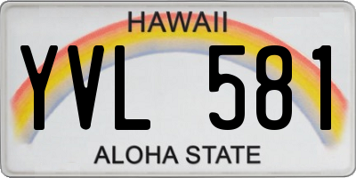 HI license plate YVL581