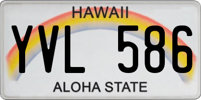 HI license plate YVL586