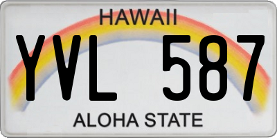 HI license plate YVL587