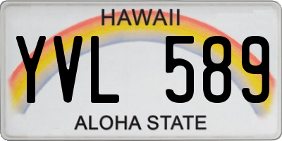 HI license plate YVL589