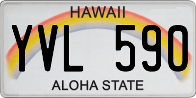 HI license plate YVL590