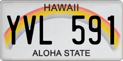 HI license plate YVL591