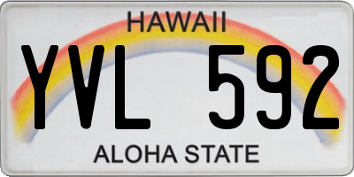 HI license plate YVL592
