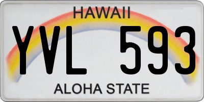 HI license plate YVL593
