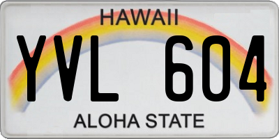 HI license plate YVL604