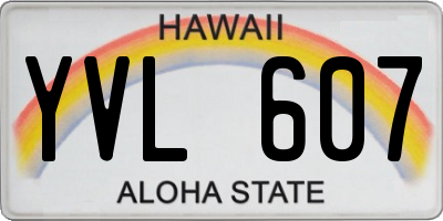HI license plate YVL607
