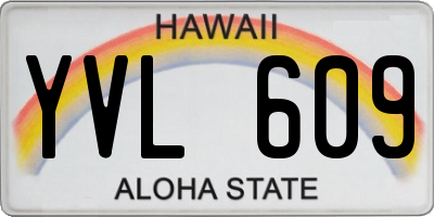 HI license plate YVL609