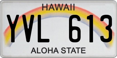 HI license plate YVL613