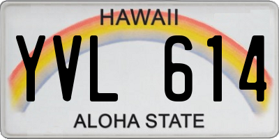 HI license plate YVL614