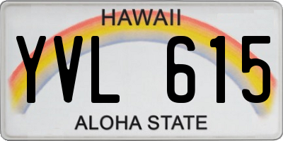 HI license plate YVL615