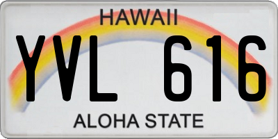 HI license plate YVL616
