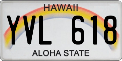HI license plate YVL618
