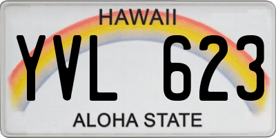 HI license plate YVL623