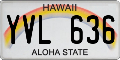 HI license plate YVL636