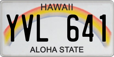 HI license plate YVL641