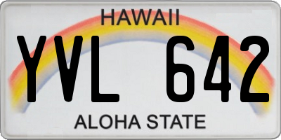 HI license plate YVL642
