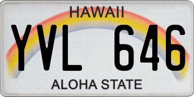 HI license plate YVL646