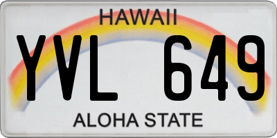 HI license plate YVL649